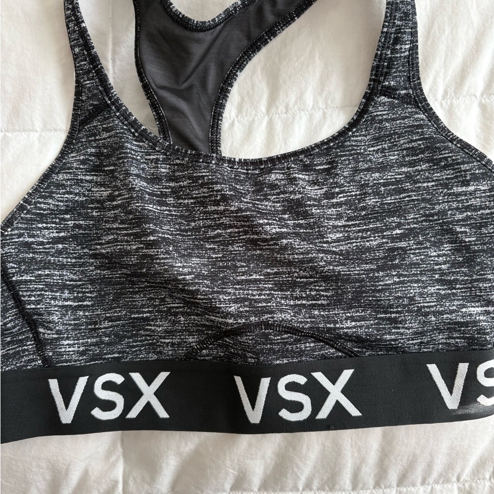 VSX Heathered Black Sports Bra